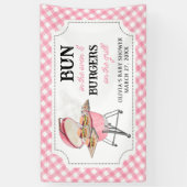 Pink Burger GRILLEN Babydusche Banner (Vertikal)