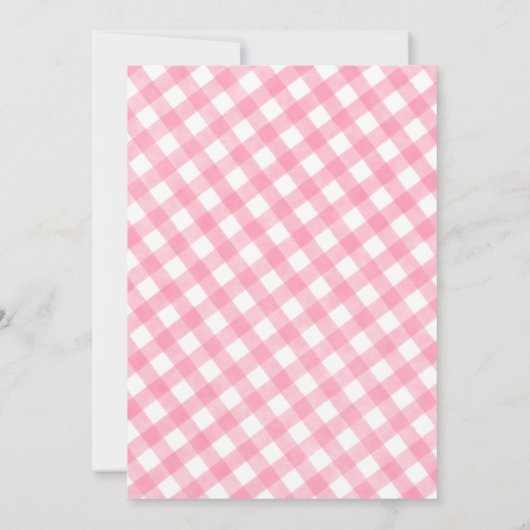 Pink Burger GRILLEN Babydusche Einladung (Rückseite)