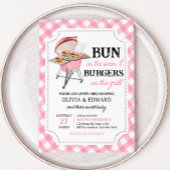 Pink Burger GRILLEN Babydusche Einladung