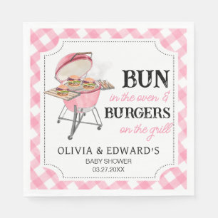 Pink Burger GRILLEN Babydusche Serviette