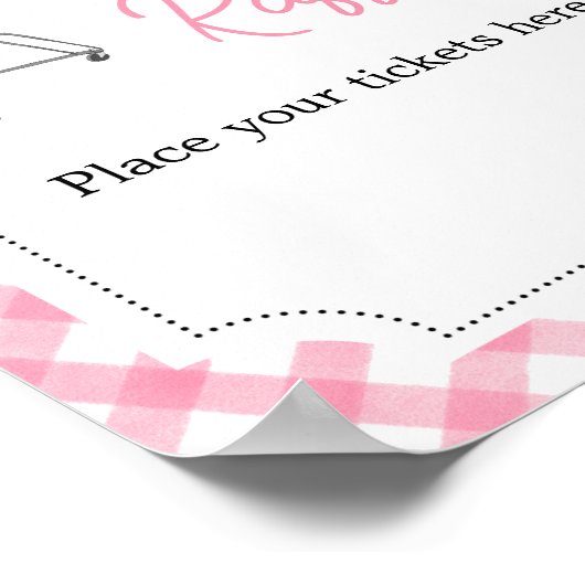 Pink Burger GRILLEN Babydusche Windelwanne Raffel Poster (Ecke)