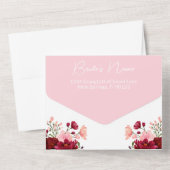 Pink Burgund Bläserndes Brautparty mit Rezept All In One Einladung (Rückseite)