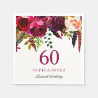 Pink & Burgund Boho Floral 60. Geburtstagsparty