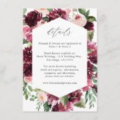 Pink & Burgund Floral 7 Details Umschließkarte Begleitkarte (Vorderseite)