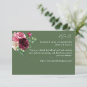 Pink & Burgund Floral 7 - Grün Begleitkarte (Stehend Vorderseite)