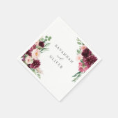 Pink & Burgund Floral 7 Name Napkins Serviette (Ecke)