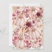 Pink Burgund Herbst Hochzeitskürbis Einladung (Rückseite)
