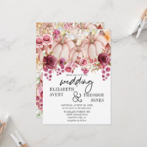 Pink Burgund Herbst Hochzeitskürbis