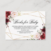 Pink & Burgund Rose Bücher für die Babyverpackungs Begleitkarte (Vorderseite)