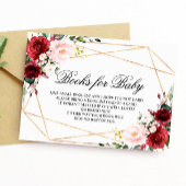 Pink & Burgund Rose Bücher für die Babyverpackungs Begleitkarte