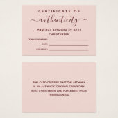 Pink Burgund Script-Echtheitsbescheinigung (Vorne & Hinten)
