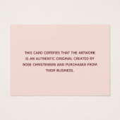 Pink Burgund Script-Echtheitsbescheinigung (Rückseite)