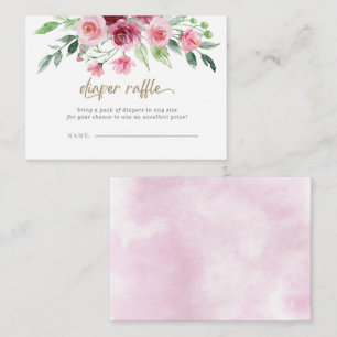 Pink Burgundy Bloral Baby Dusche Windelwanne Winde Begleitkarte