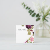 PINK BURGUNDY BLUSH FLORAL BRACELET DISPLAY CARD QUADRATISCHE VISITENKARTE (Stehend Vorderseite)