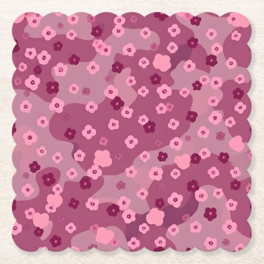 Pink Burgundy Camouflage Untersetzer Set (Vorderseite)