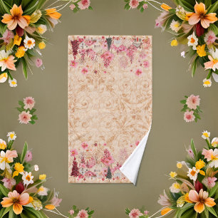 Pink Burgundy Cream Holiday Village Handtuch