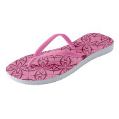 Pink Burgundy Curve Pattern Beachy Badesandalen (Schrägansicht)