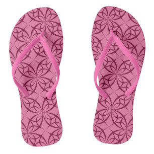 Pink Burgundy Curve Pattern Beachy Badesandalen