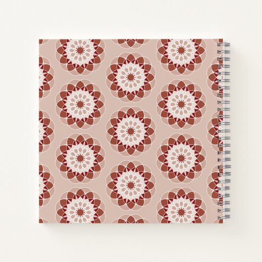 Pink Burgundy Floral Mandala Pattern Monogram Notizblock (Rückseite)