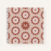 Pink Burgundy Floral Mandala Pattern Monogram Notizblock (Vorderseite)
