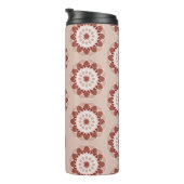 Pink Burgundy Floral Mandala Pattern Monogram Thermosbecher (Nach rechts gedreht)