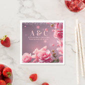 Pink Burgundy Floral Paper Napkin Serviette (Beispiel)