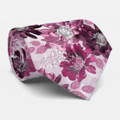 Pink, burgundy flowers on dusty pink krawatte (Gerollt)