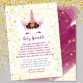 Pink Burgundy Gold Unicorn Baby Sprinkle Einladung
