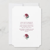 Pink & Burgundy Peony Champagne Brautparty Einladung (Rückseite)