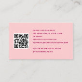 Pink burgundy retro name wavy waves border visitenkarte (Rückseite)