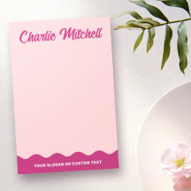 Pink burgundy retro text wavy border custom name