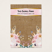 Pink Burlap-Blume Boho Earring Display Cards (Vorderseite)