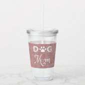 Pink Burlap Hund Mama Acrylic Tumbler Acryltrinkbecher (Vorderseite)