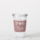Pink Burlap Hund Mama Acrylic Tumbler Acryltrinkbecher (Rückseite)