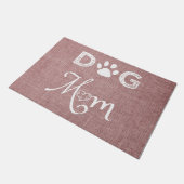 Pink Burlap Hund Mama Door Mat Fußmatte (Schrägansicht)