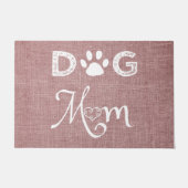 Pink Burlap Hund Mama Door Mat Fußmatte (Vorderseite)