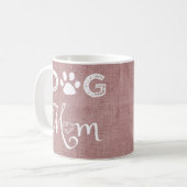 Pink Burlap Hund Mama Kaffee Tasse (Vorderseite Links)