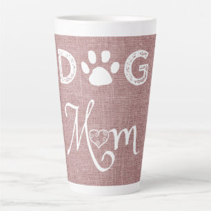 Pink Burlap Hund Mama Latte Tasse