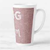 Pink Burlap Hund Mama Latte Tasse (Rechts)