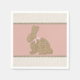 Pink & Burlap Rustic Bunny Oaster Baby Dusche Serviette