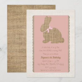 Pink & Burlap Rustikaler Sonnenstuhl Ostern 1. Geb Einladung