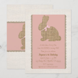 Pink & Burlap Rustikaler Sonnenstuhl Ostern 1. Geb Einladung