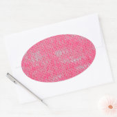 Pink Burn Out Pattern Liebe Frieden Kunst Ovaler Aufkleber (Umschlag)