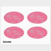 Pink Burn Out Pattern Liebe Frieden Kunst Ovaler Aufkleber (Blatt)