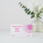 Pink Burst Business Card Visitenkarte (Stehend Vorderseite)
