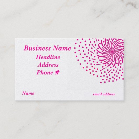 Pink Burst Business Card Visitenkarte (Vorderseite)