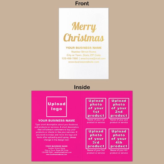 Pink Business Brand on Christmas Foil Card Folienkarte