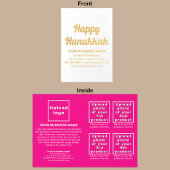 Pink Business Brand on Hanukkah Foil Card Folienkarte