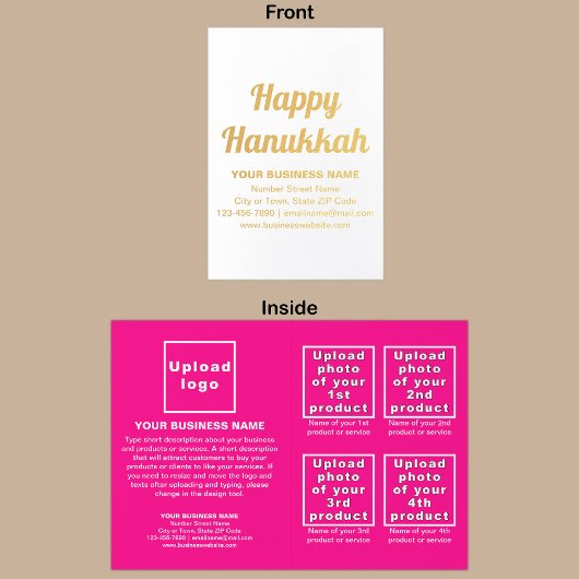 Pink Business Brand on Hanukkah Foil Card Folienkarte
