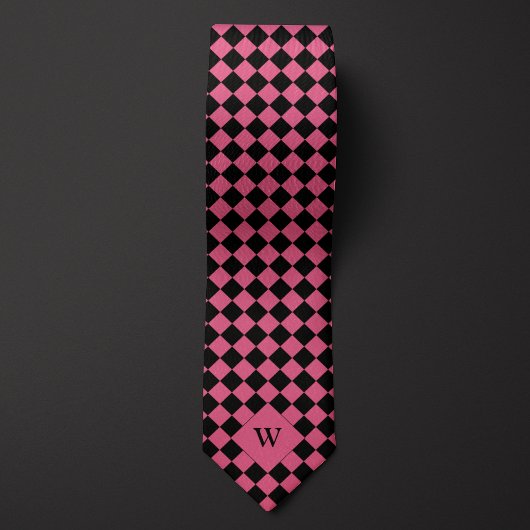 Pink Business Checked Monogram Krawatte